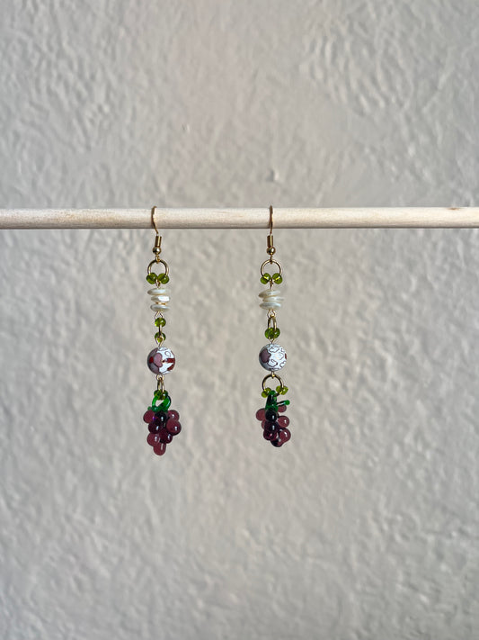 grape dangly earrings